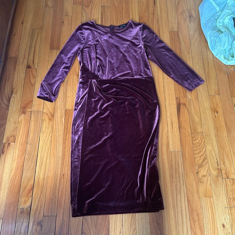 Banana Republic dark rose velvet dress